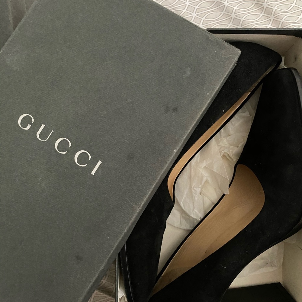 Gucci Black Suede Heels